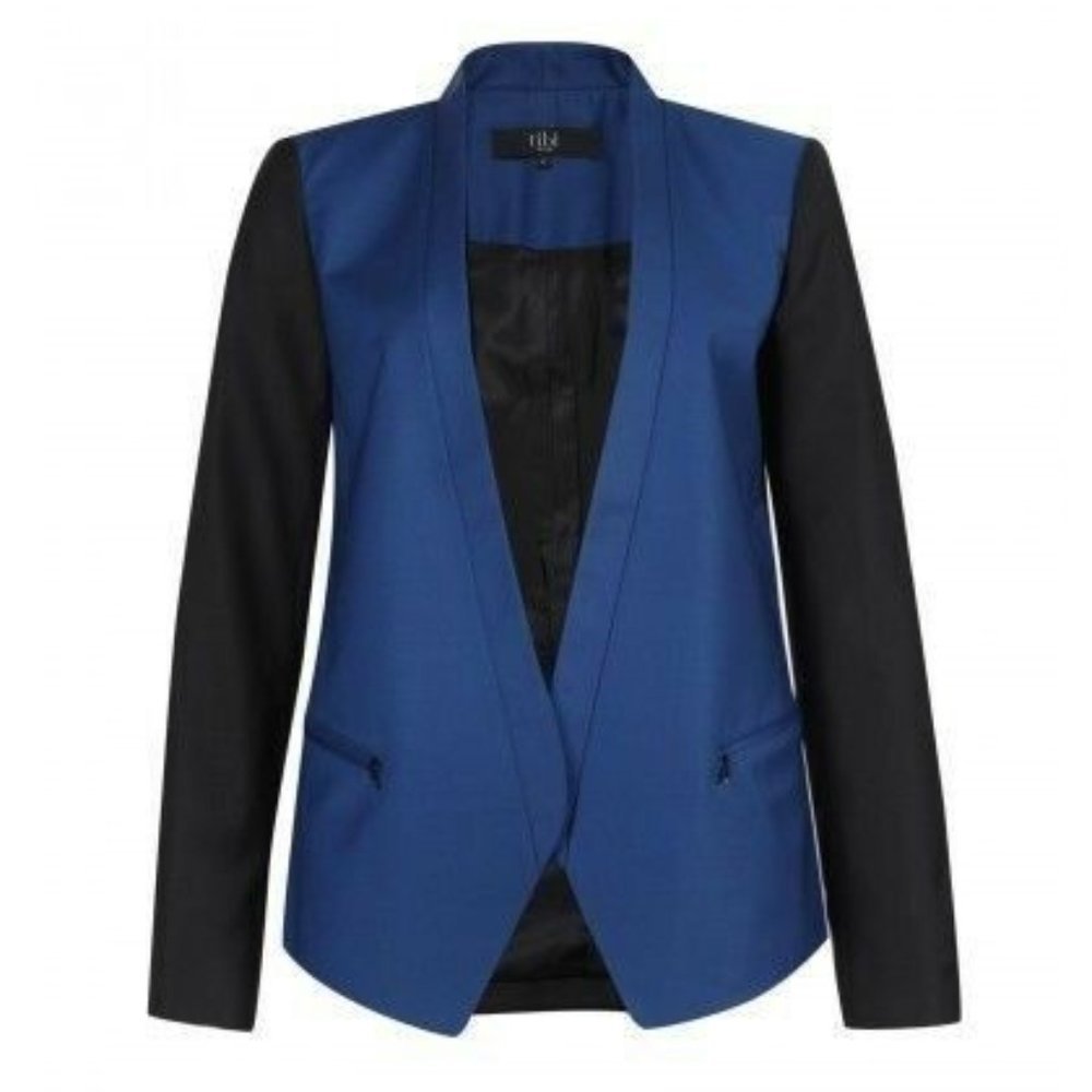 TIBI Jagger Blazer Pacific BLUE Tuxedo Jacket